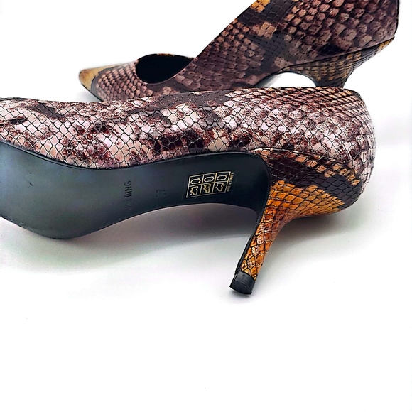 ANINE BING Devon Pumps  Leather Python Snakeskin Heels 37 New Box - Picture 10 of 12
